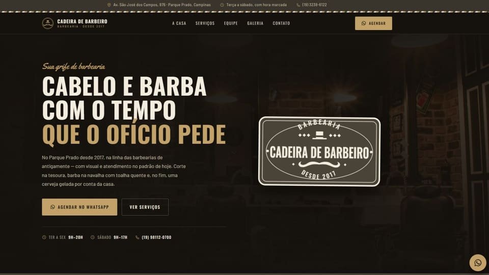 Cadeira de Barbeiro — Barbearia no Parque Prado, Campinas: projeto desenvolvido pela Avell Labs