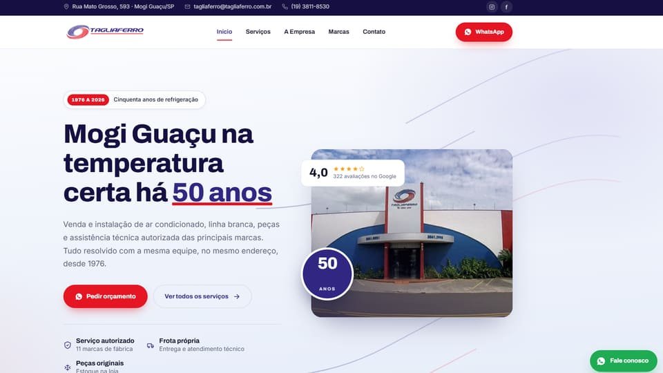 Tagliaferro — Refrigeração e ar condicionado: projeto desenvolvido pela Avell Labs
